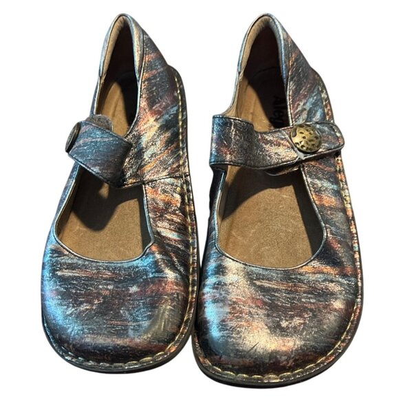 Alegria Paloma Metallic Leather Striped Mary Jane Shoes Size 10.5-11 - Picture 3 of 8